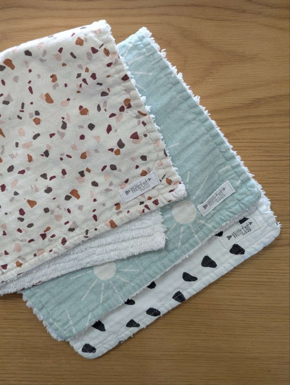 3 Handmade Burp Cloths